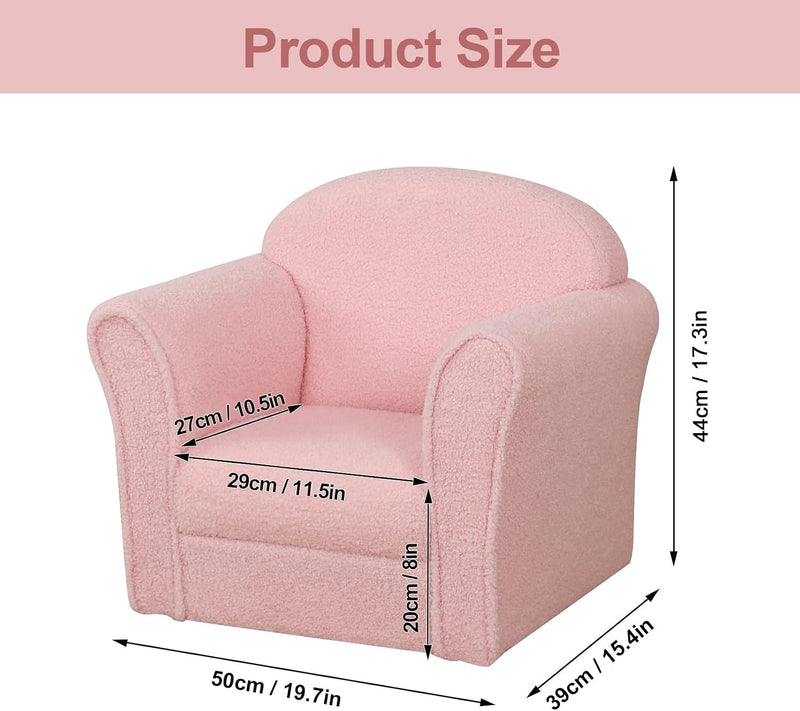 Kids Armchair Single Toddler Sofa with Sturdy Wood