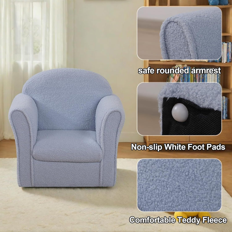 Kids Armchair Single Toddler Sofa with Sturdy Wood
