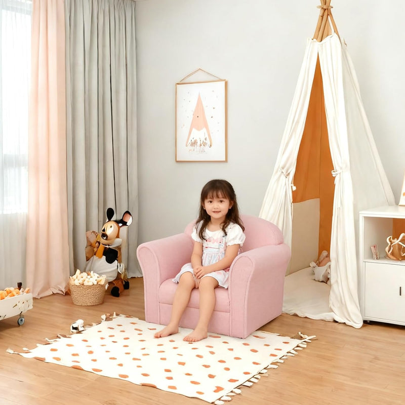 Kids Armchair Single Toddler Sofa with Sturdy Wood