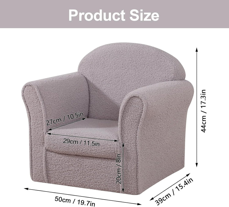Kids Armchair Single Toddler Sofa with Sturdy Wood