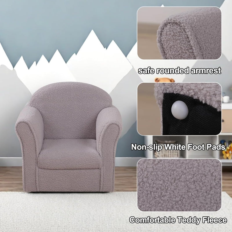 Kids Armchair Single Toddler Sofa with Sturdy Wood