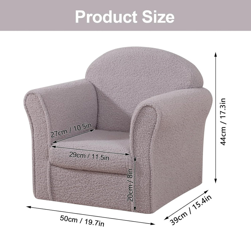 Kids Armchair Single Toddler Sofa with Sturdy Wood