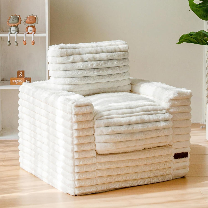 Kids Bean Bag Chair Comfy Faux Fur Sofa