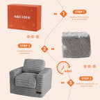 Kids Bean Bag Chair Comfy Faux Fur Sofa