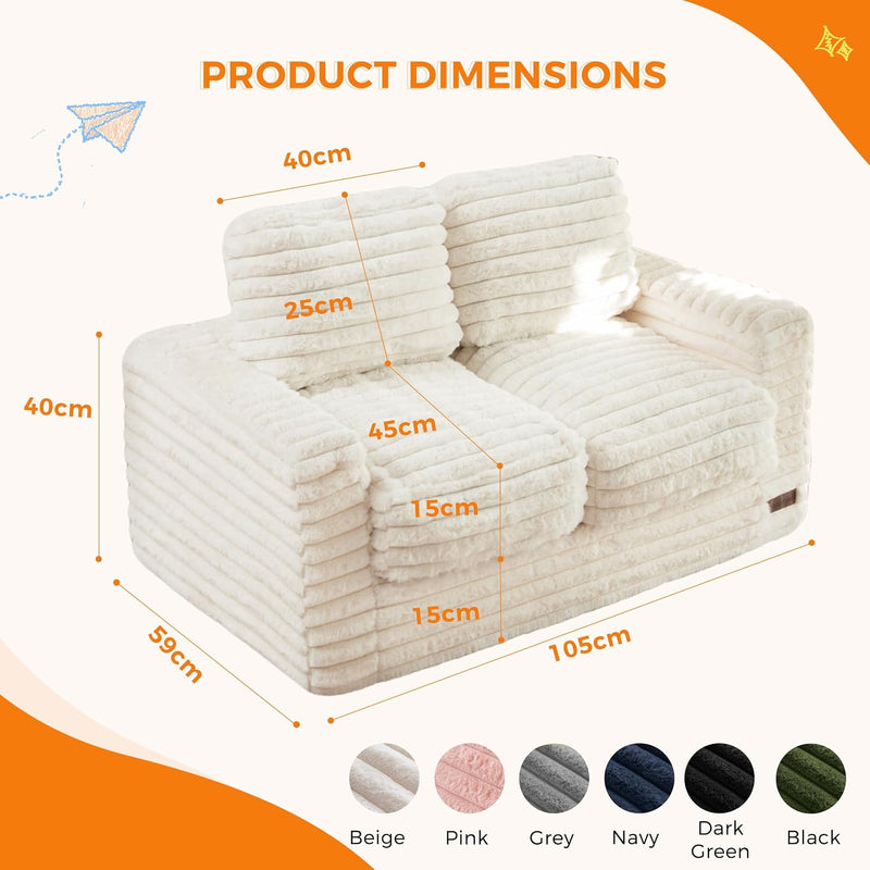 Kids Bean Bag Chair Comfy Faux Fur Sofa