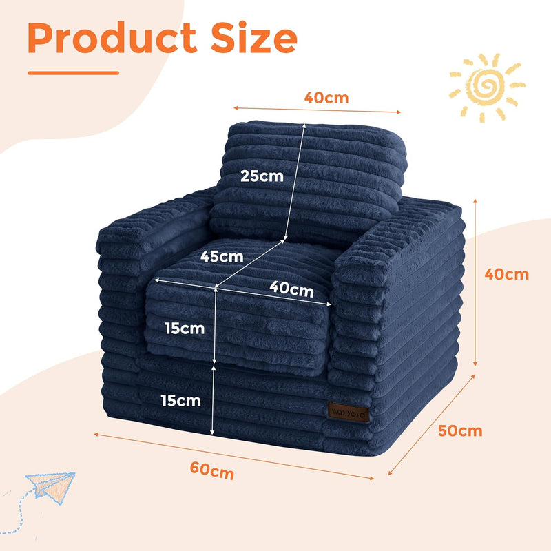 Kids Bean Bag Chair Comfy Faux Fur Sofa