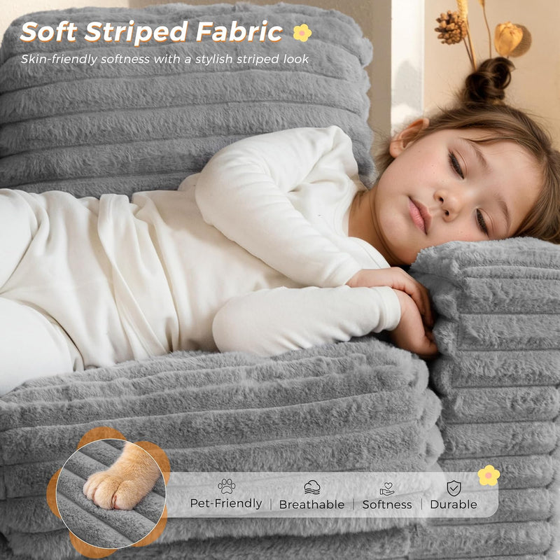 Kids Bean Bag Chair Comfy Faux Fur Sofa