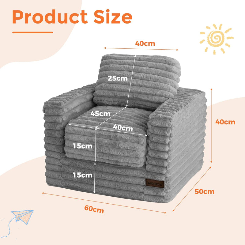 Kids Bean Bag Chair Comfy Faux Fur Sofa