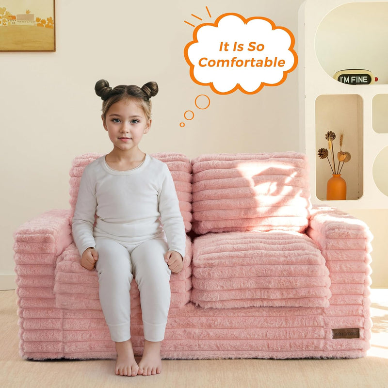 Kids Bean Bag Chair Comfy Faux Fur Sofa