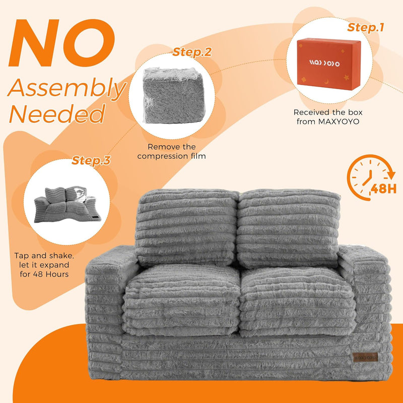Kids Bean Bag Chair Comfy Faux Fur Sofa
