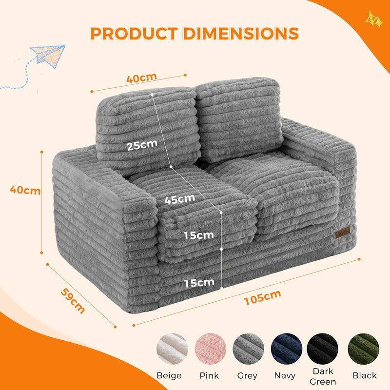 Kids Bean Bag Chair Comfy Faux Fur Sofa