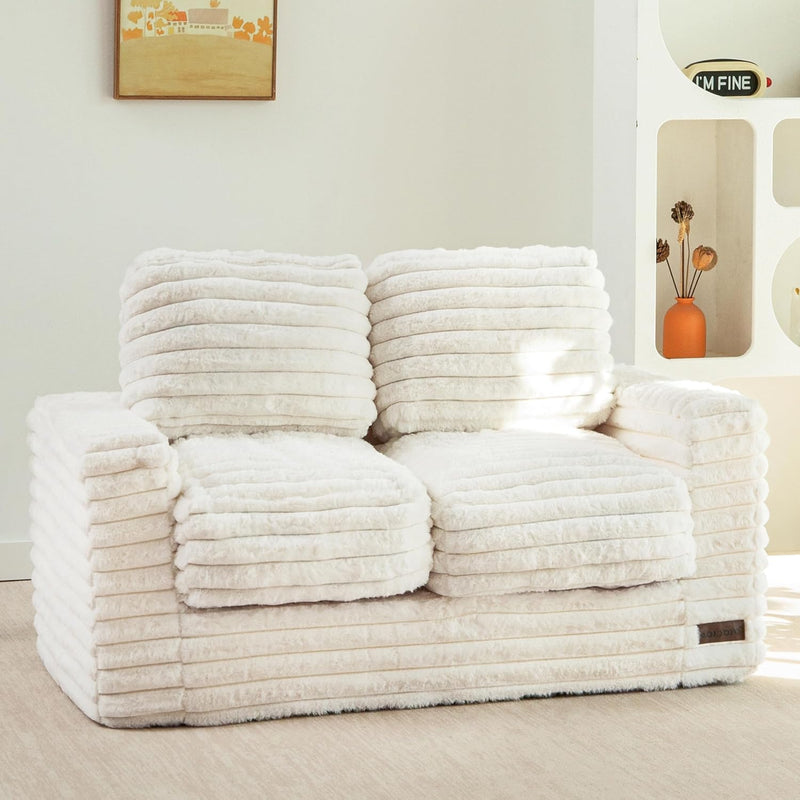 Kids Bean Bag Chair Comfy Faux Fur Sofa