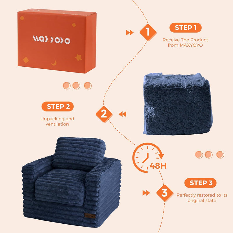 Kids Bean Bag Chair Comfy Faux Fur Sofa