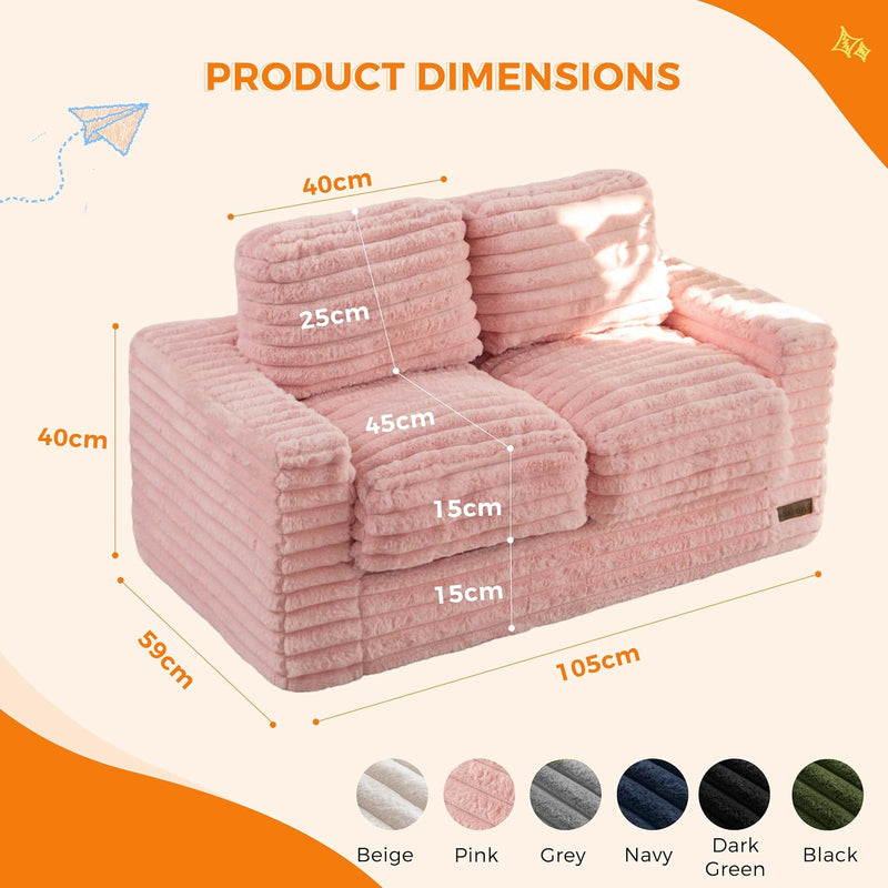 Kids Bean Bag Chair Comfy Faux Fur Sofa