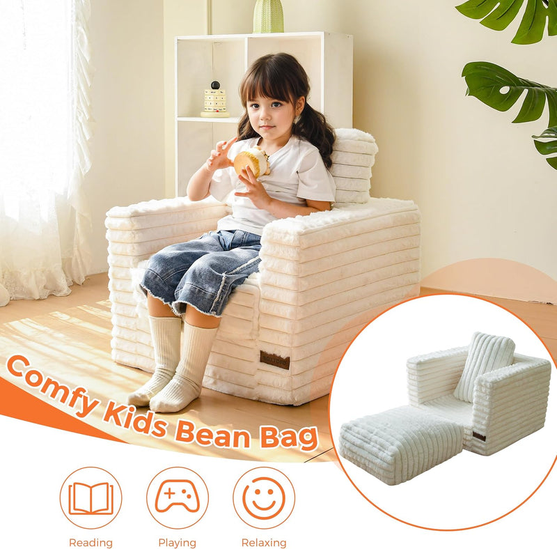 Kids Bean Bag Chair Comfy Faux Fur Sofa