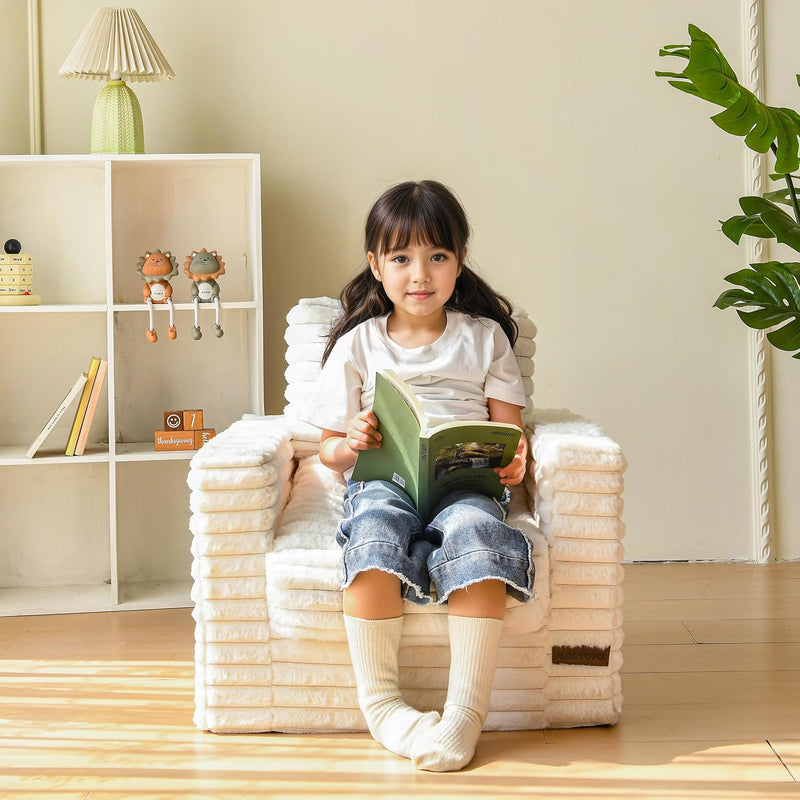 Kids Bean Bag Chair Comfy Faux Fur Sofa