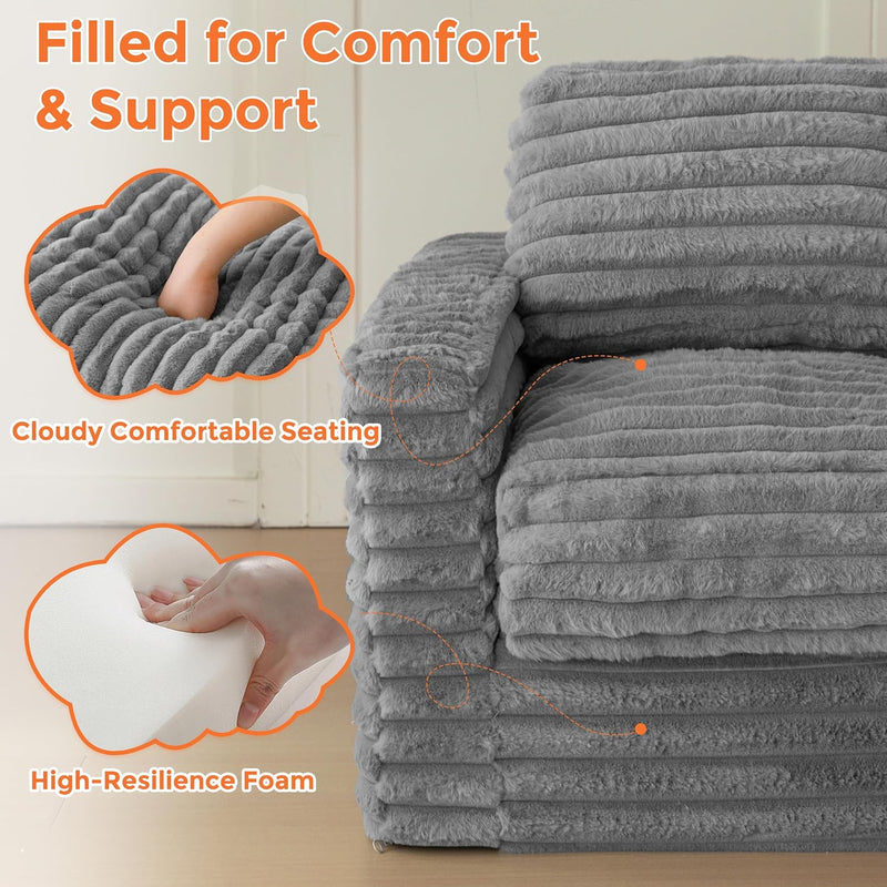 Kids Bean Bag Chair Comfy Faux Fur Sofa