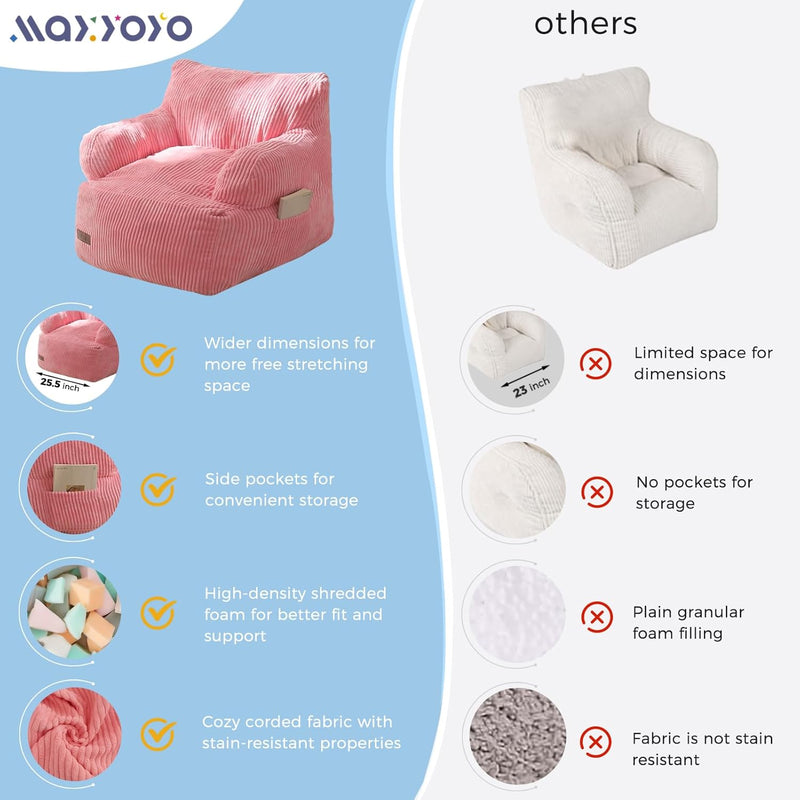 Kids Bean Bag Chair Stuffed Toddler Sofa