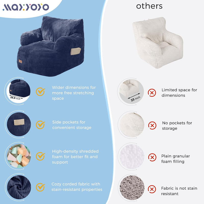 Kids Bean Bag Chair Stuffed Toddler Sofa