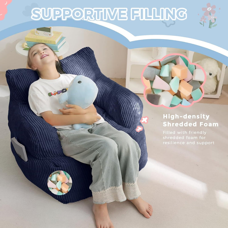 Kids Bean Bag Chair Stuffed Toddler Sofa