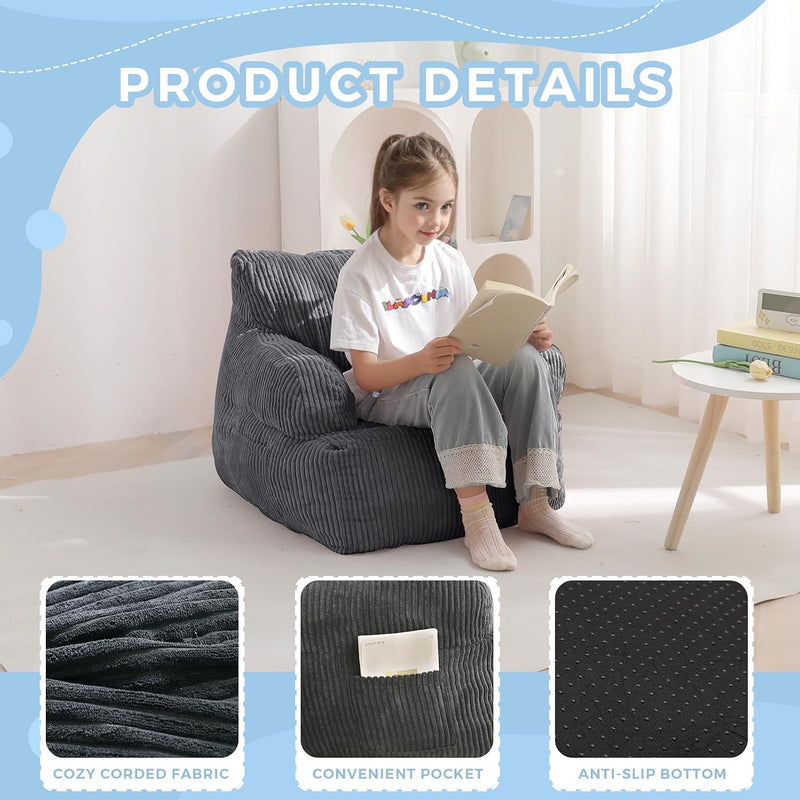 Kids Bean Bag Chair Stuffed Toddler Sofa