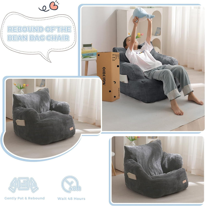 Kids Bean Bag Chair Stuffed Toddler Sofa