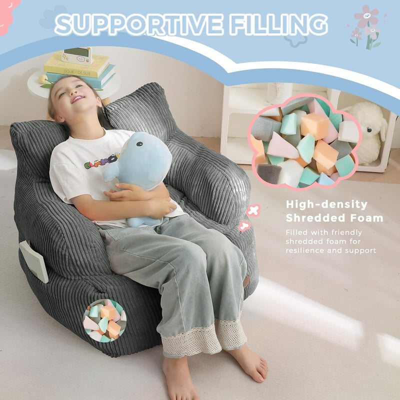 Kids Bean Bag Chair Stuffed Toddler Sofa