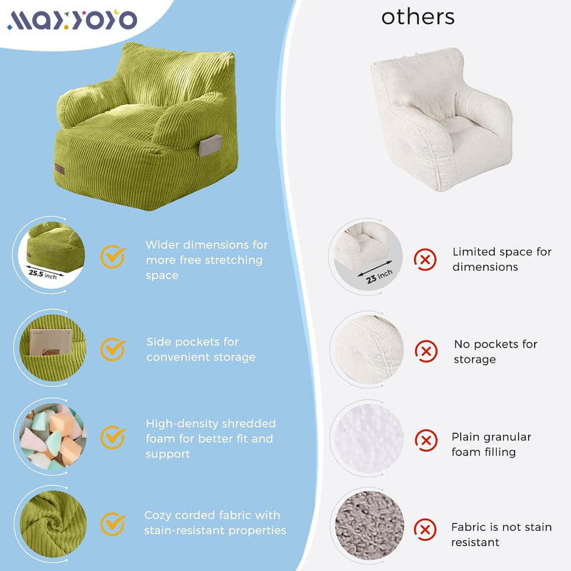 Kids Bean Bag Chair Stuffed Toddler Sofa