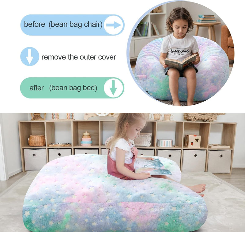 Kids Bean Bag Chair Turn Into Beanbag Bed