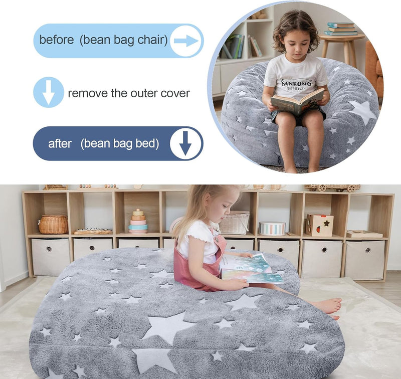 Kids Bean Bag Chair Turn Into Beanbag Bed