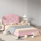 Kids Bed Frame Pvc Leather Children's Toddler
