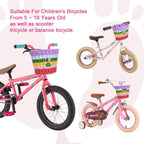 Kids Bike Basket Handwoven Cycle for Bicycle Girls