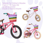 Kids Bike Basket Handwoven Cycle for Bicycle Girls