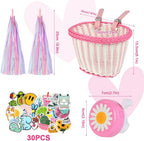 Kids Bike Basket Handwoven Cycle for Bicycle Girls