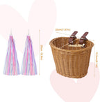 Kids Bike Basket Handwoven Cycle for Bicycle Girls