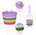 Kids Bike Basket Handwoven Cycle for Bicycle Girls
