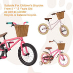 Kids Bike Basket Handwoven Cycle for Bicycle Girls