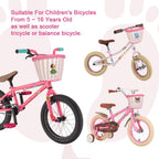 Kids Bike Basket Handwoven Cycle for Bicycle Girls