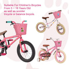 Kids Bike Basket Handwoven Cycle for Bicycle Girls