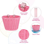 Kids Bike Basket Handwoven Cycle for Bicycle Girls