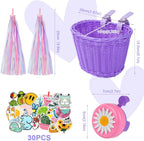 Kids Bike Basket Handwoven Cycle for Bicycle Girls