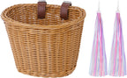 Kids Bike Basket Handwoven Cycle for Bicycle Girls