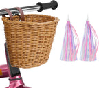 Kids Bike Basket Handwoven Cycle for Bicycle Girls