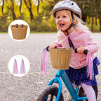 Kids Bike Basket Handwoven Cycle for Bicycle Girls