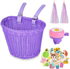 Kids Bike Basket Handwoven Cycle for Bicycle Girls
