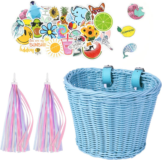 Kids Bike Basket Handwoven Cycle for Bicycle Girls