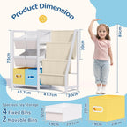 Kids Bookcase 3-Tier Bookshelf with 6 Toy Storage