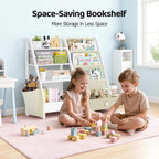 Kids Bookshelf 4 Tier Bookcase with Toy Storage