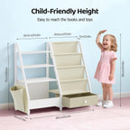 Kids Bookshelf 4 Tier Bookcase with Toy Storage