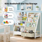 Kids Bookshelf 4 Tier Bookcase with Toy Storage